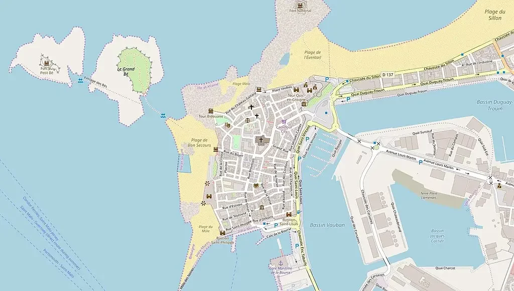 Map of saint malo france location in All the Light We Cannot See