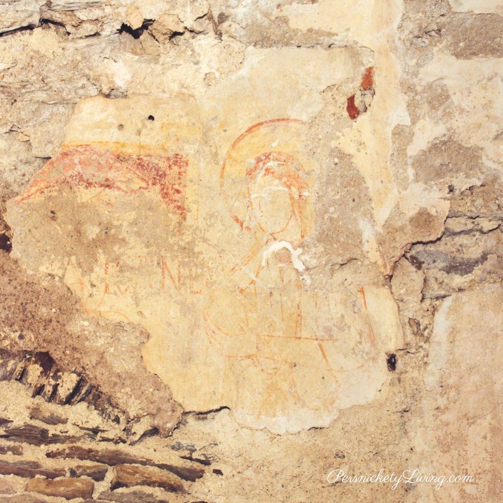 9th century madonna on wall of chapel