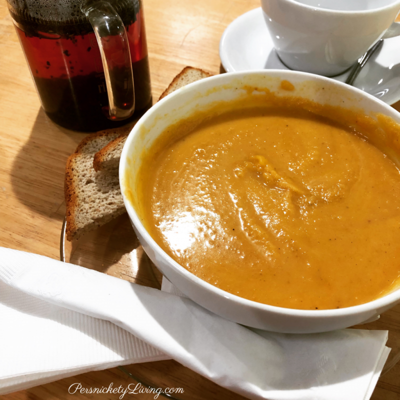 Butternut Squash Soup at Brentwood vegan-friendly gluten free friendly austin texas