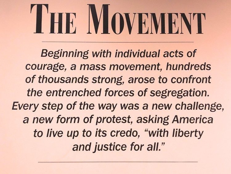 Civil Rights Movement Plaque in Civil Rights Institute Birmingham Alabama