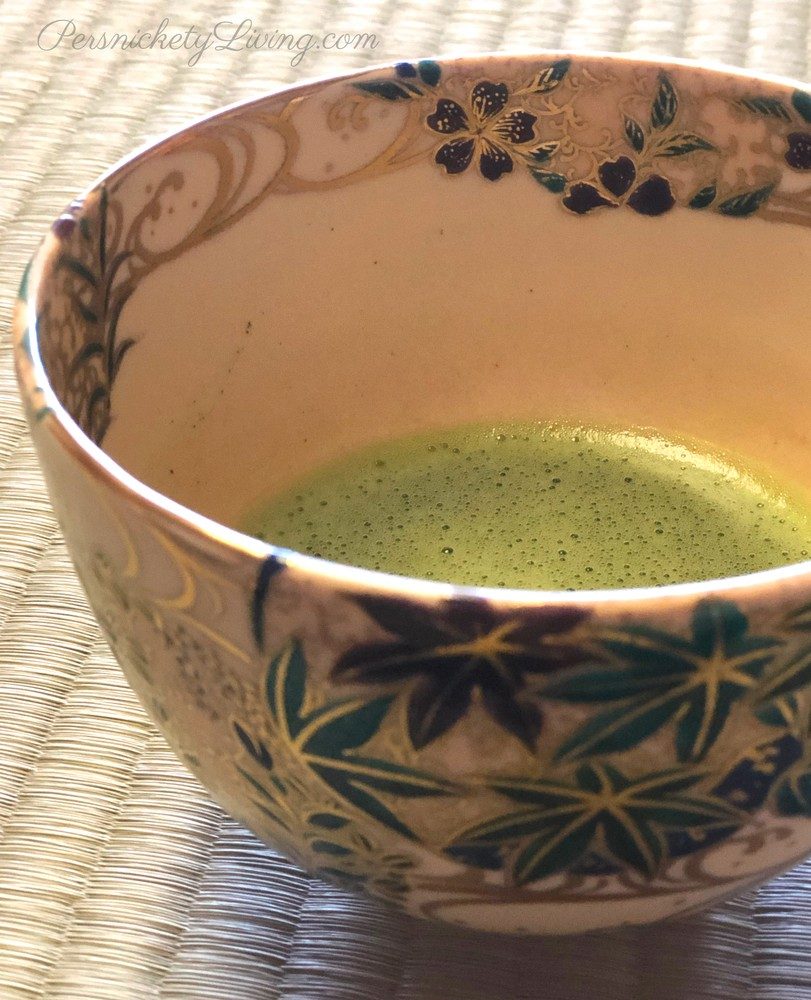Cup with green tea