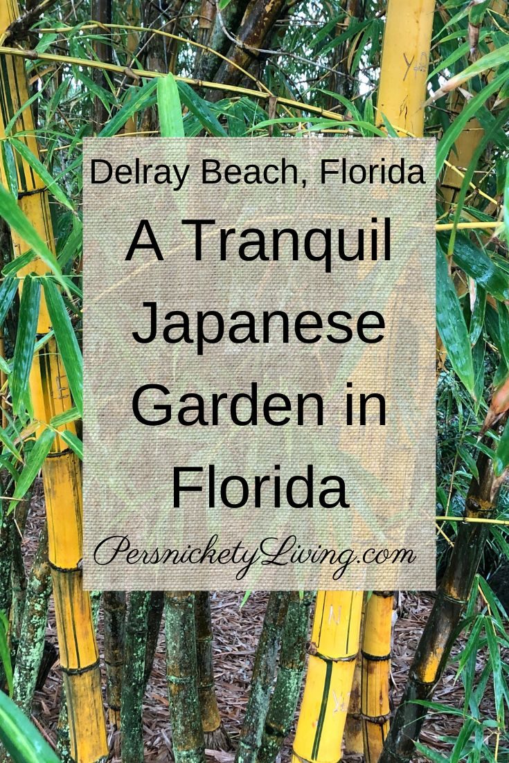 pinterest graphic for tranquil japanese garden in Florida