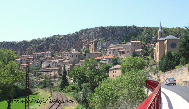 Hillside village of Peyre France in Aveyron