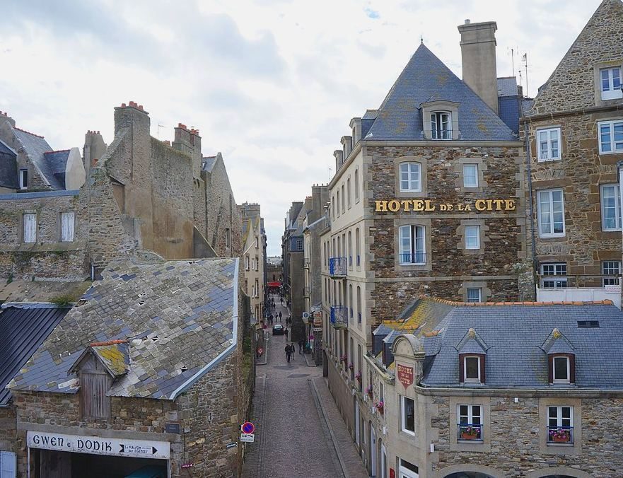 Old buildings of Saint Malo France location in All the Light We Cannot See