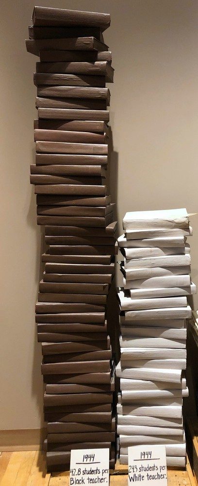 Black teachers had roughly twice the number of students as white teachers in 1944