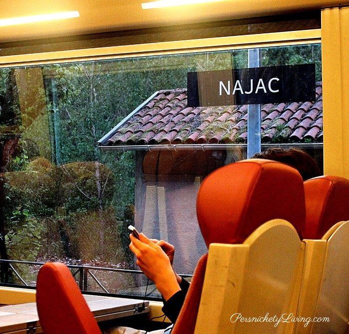View of Najac train station from the train