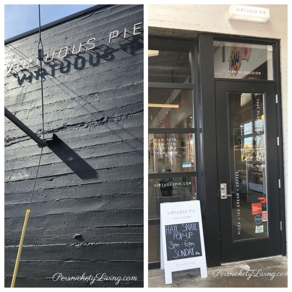Building & Entrance to Vegan restaurant Virtuous Pie