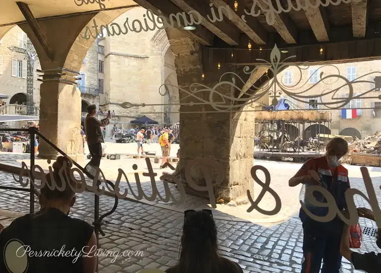 Filming in the cathedral square looking out of a bakery window all the light we cannot see