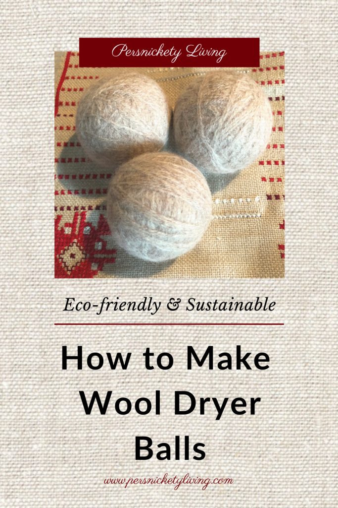 pin how to make dryer balls with wool yarn