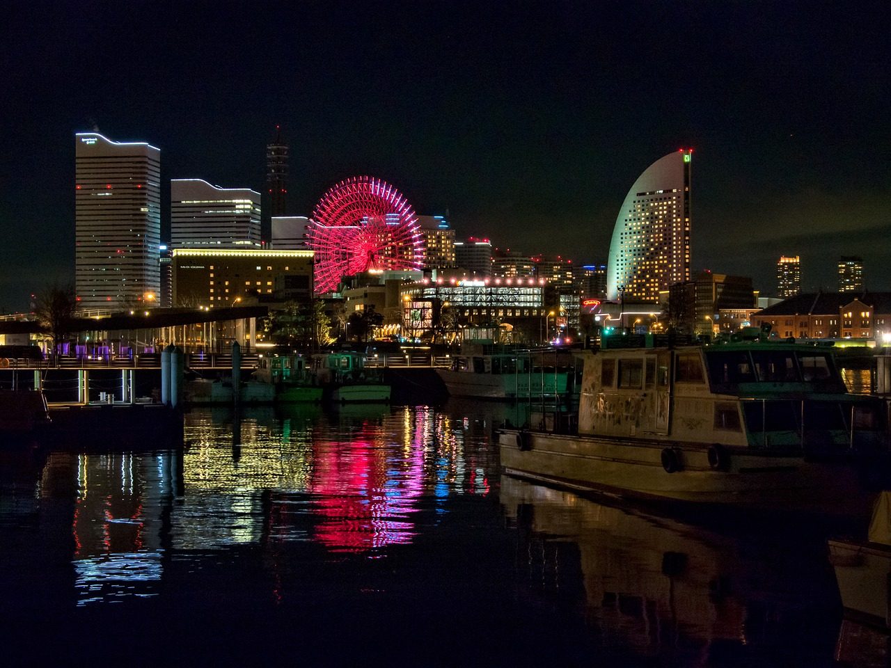Night skyline of Yokohama Japan