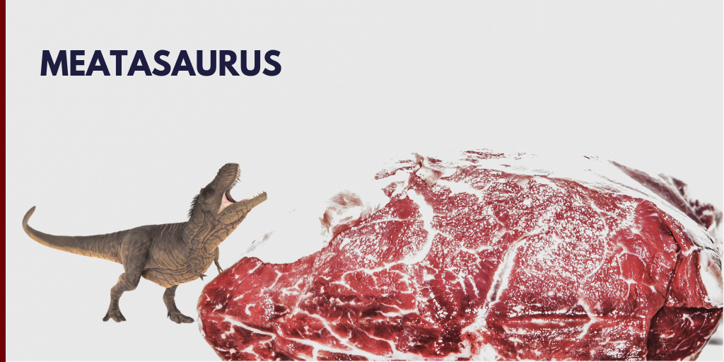 meatasaurus a dinosaur eating meat