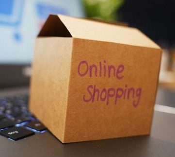 computer and package online shopping thrift store in france